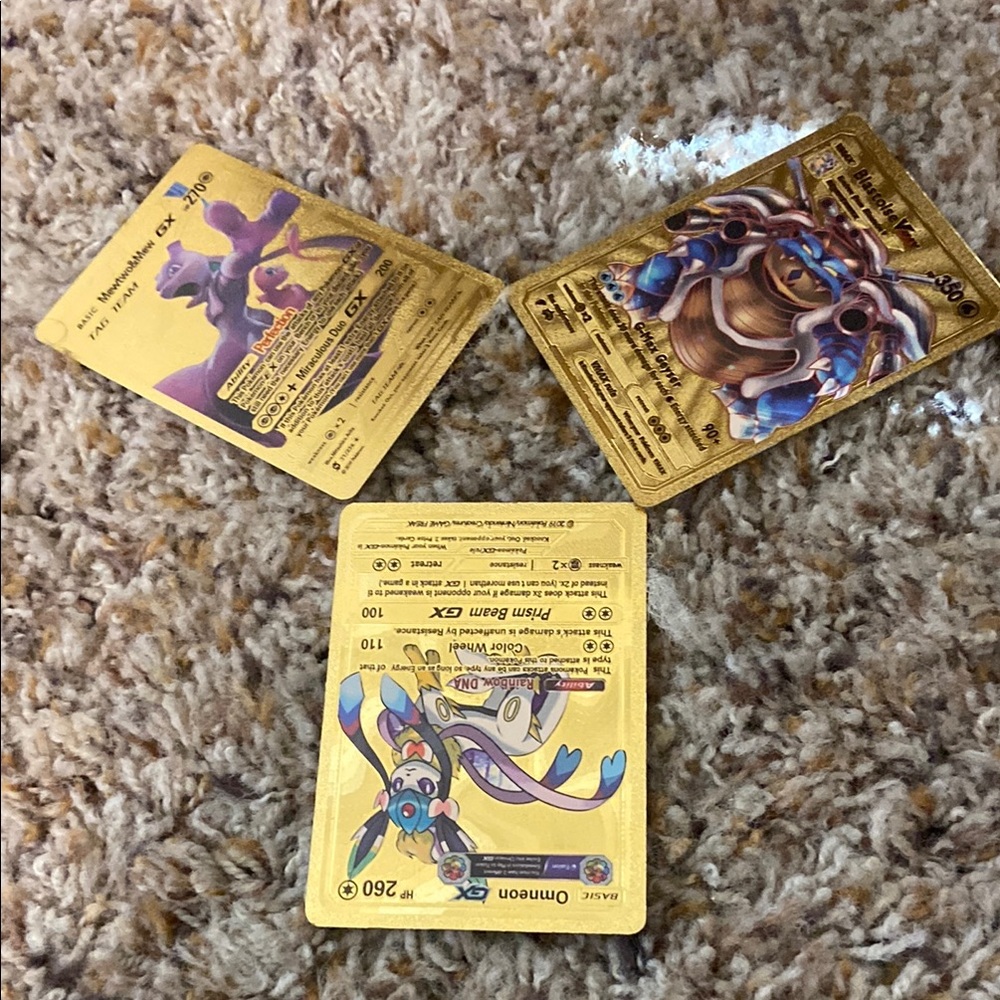Pokemon Gold Foil Cards - Set of 3